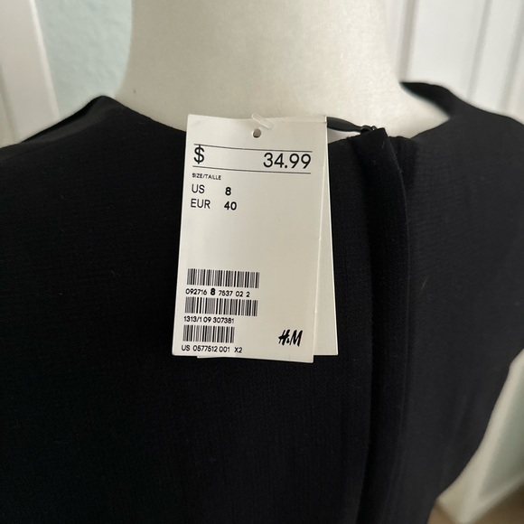 NWT H&M Black Pencil Cocktail Dress Size: 8 - Picture 5 of 7